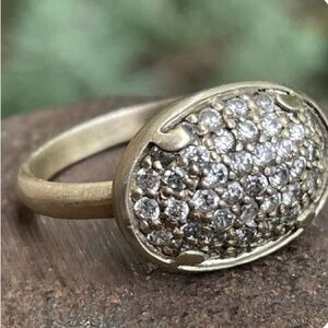Gold over Sterling silver pave ring
